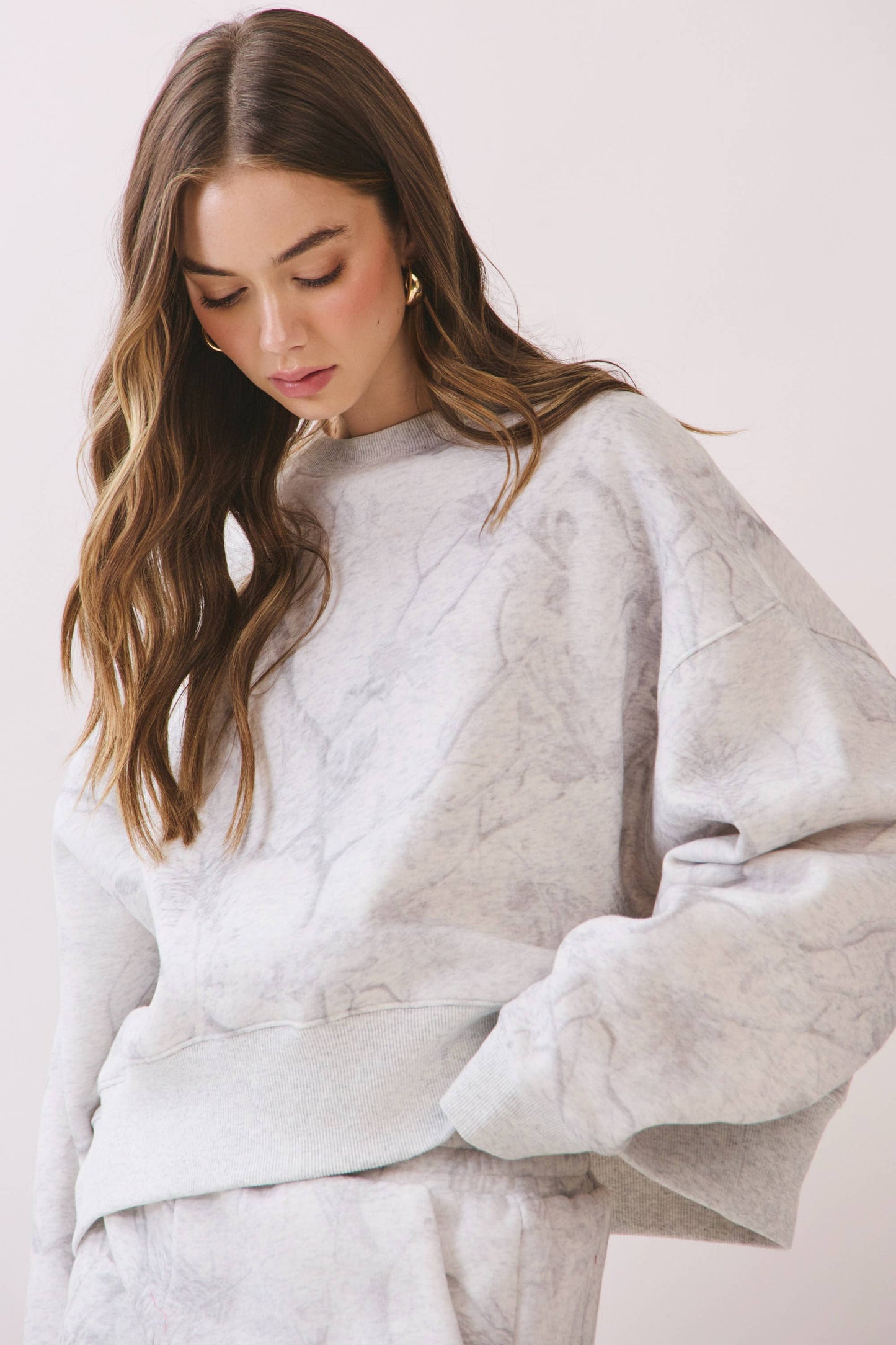 TCEC - CT9245-Camouflage Print Dropped Shoulders Sweatshirt