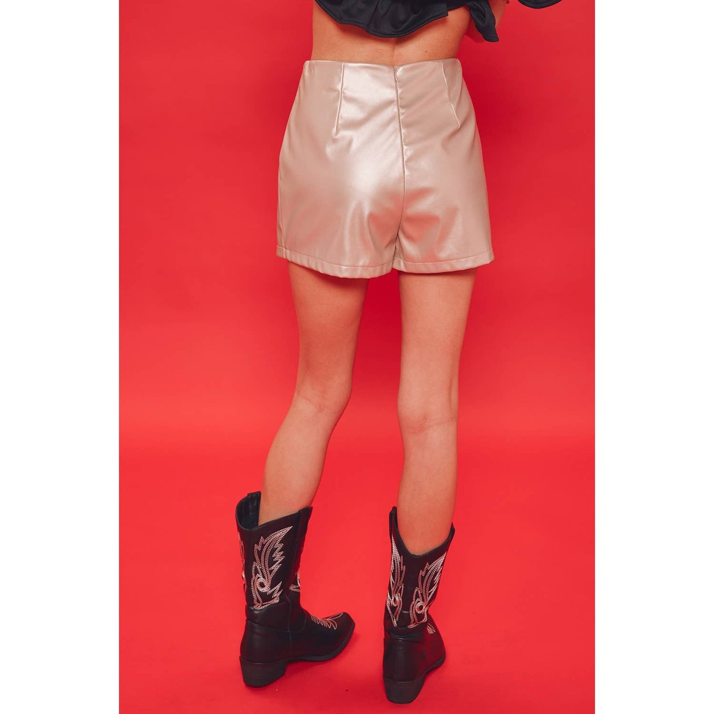 idem ditto - EDGY WESTERN WRAP LEATHER SKORT