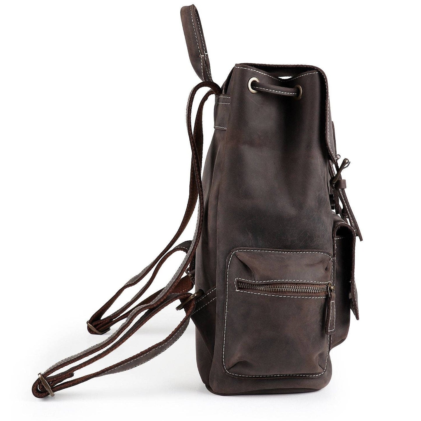 Londo - MegaGear Valley Handcrafted Top Grain Leather Backpack: Camel