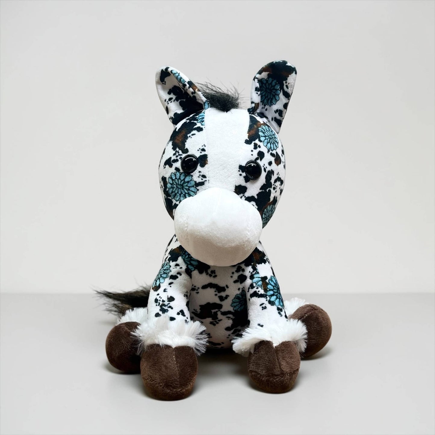 Western Linens - Turquoise Cowprint horse - medium farm pal 