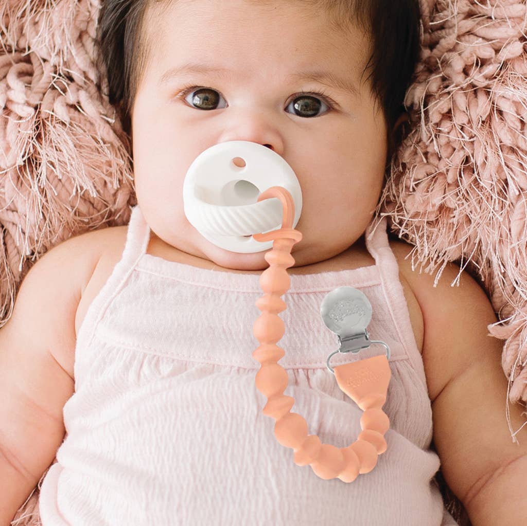 Itzy Ritzy - *OUTLET* Sweetie Strap™ Pacifier Clips: Apricot Beaded