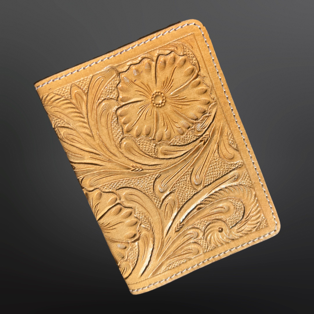 Equipage - Western Tooled Leather Passport Cover