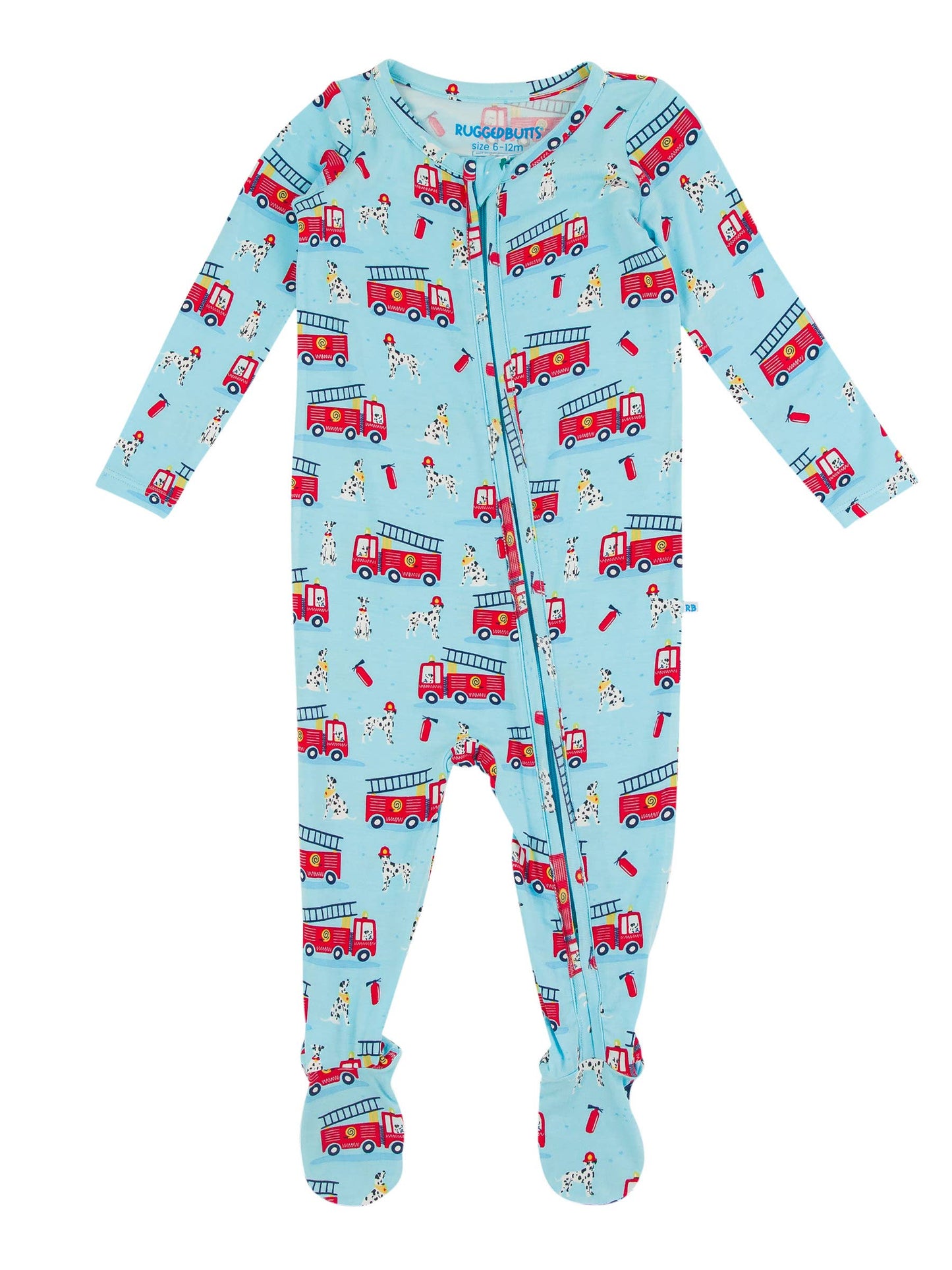 RuffleButts + RuggedButts - Baby Boys Paws To The Rescue Bamboo Viscose Footed One Piece Pajama