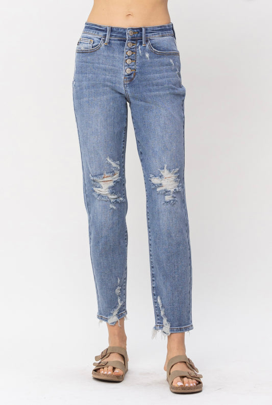 HW Judy Blue Button Fly Jeans