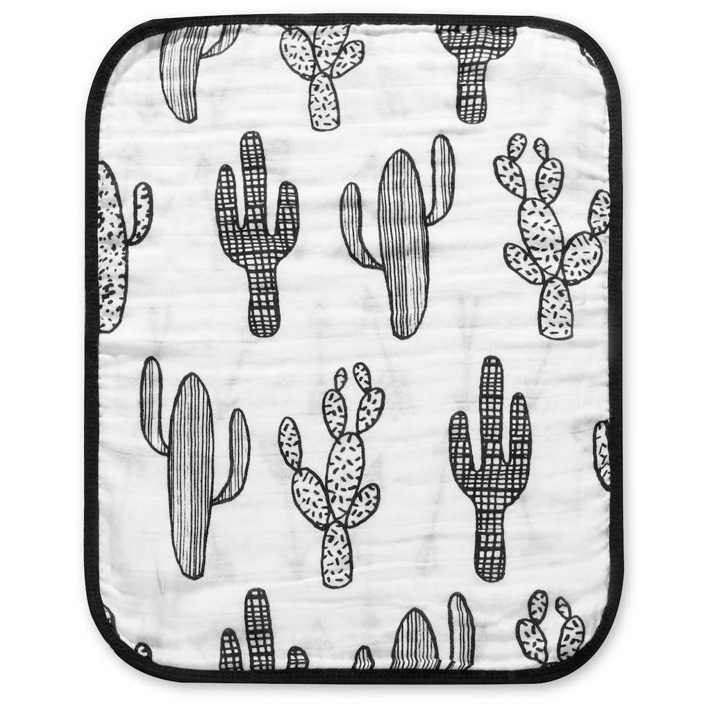 Modern Burlap - Organic Burp Cloth - Reversible Cactus© + Arrows©