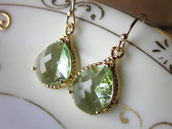 Laalee Jewelry - Prasiolite Earrings Green Gold