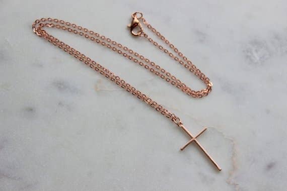 Laalee Jewelry - Rose Gold Cross Necklace