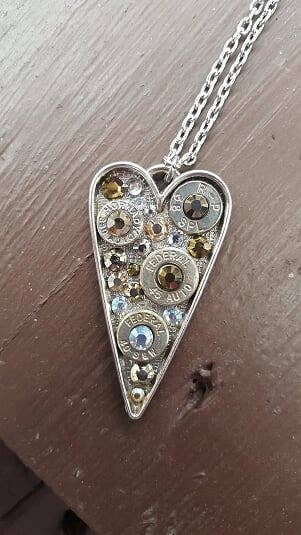 Jill's Jewels - Gold and Silver Heart Bullet Necklace