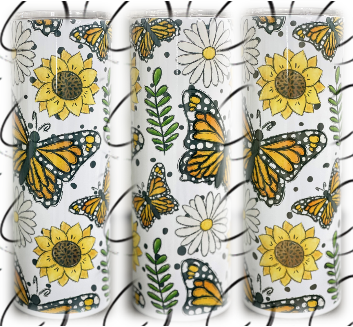 CMD Wholesale - Butterflies & Wild Flowers 20oz Skinny Tumbler