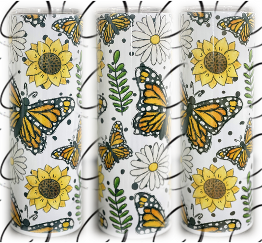 CMD Wholesale - Butterflies & Wild Flowers 20oz Skinny Tumbler