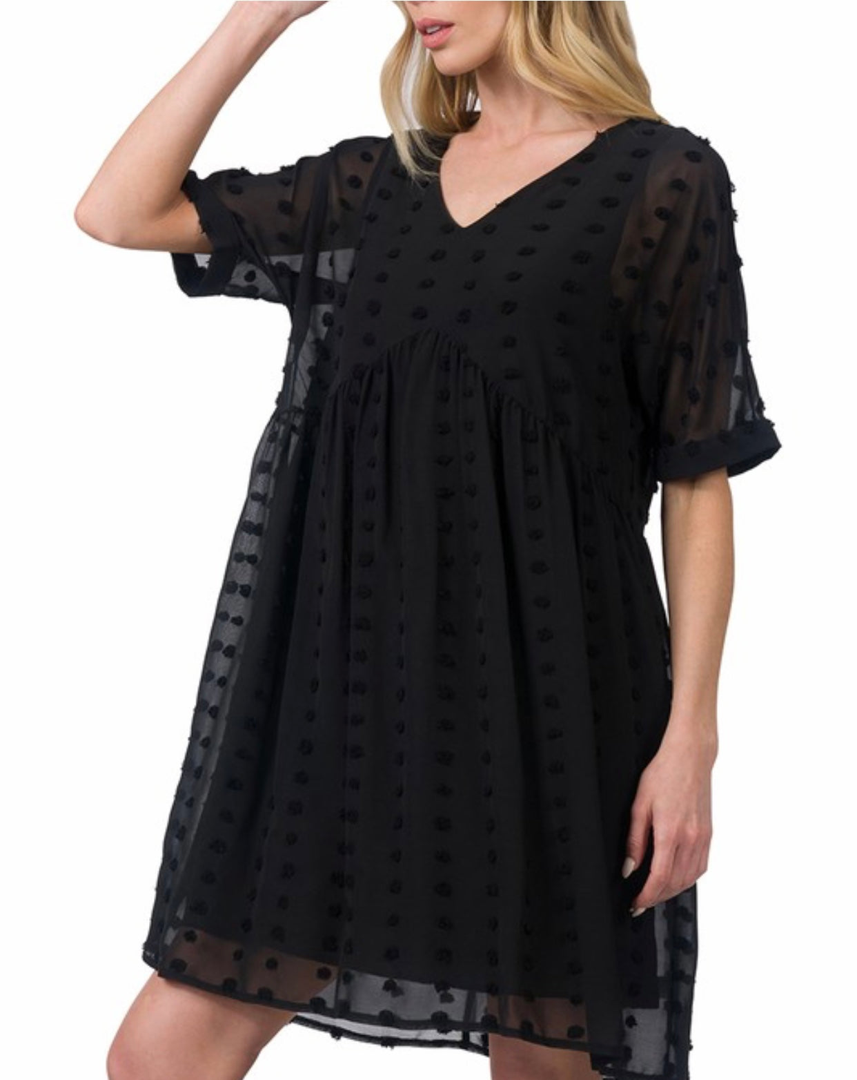 ZENANA Dot Dress BLACK