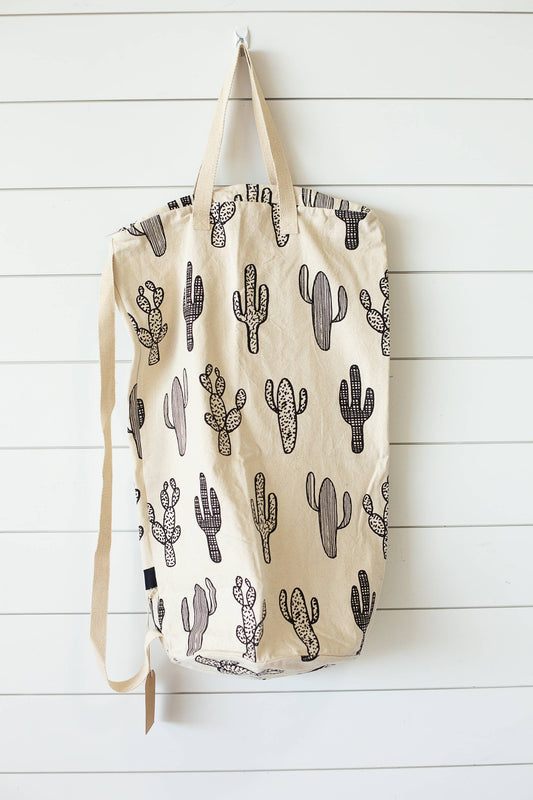 Modern Burlap - Cotton Canvas Laundry Bag With Shoulder Strap - Prints