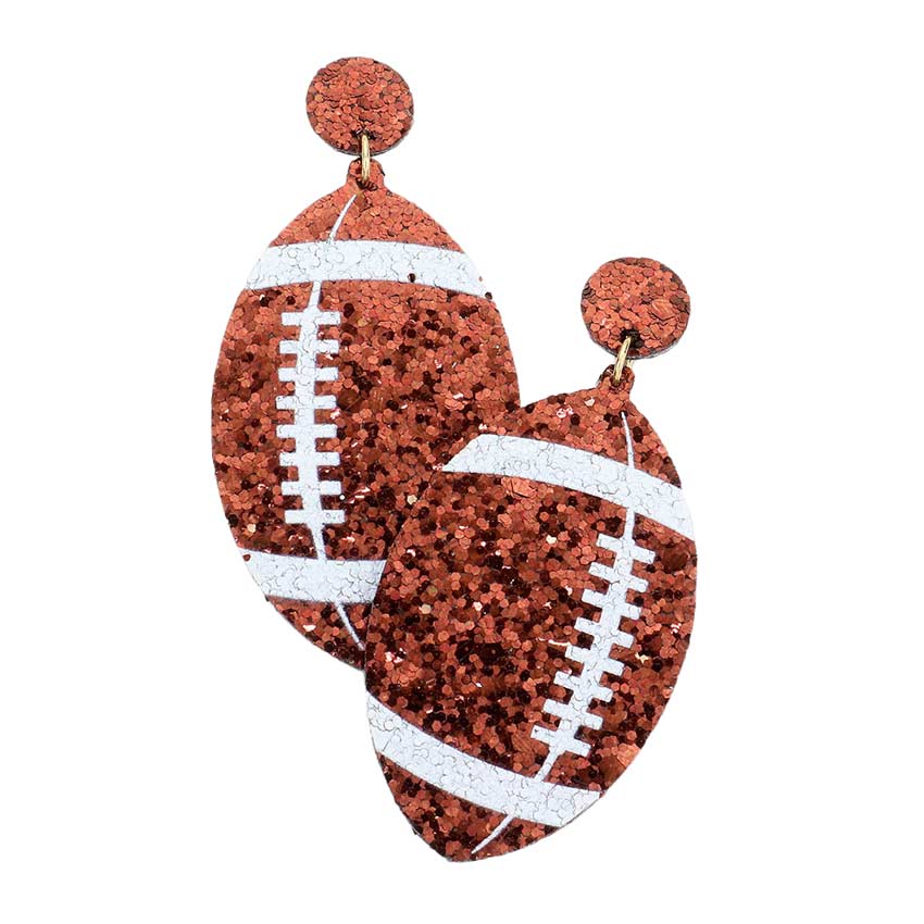 Madeline Love - Felt Back Football Sequin Dangle Earrings