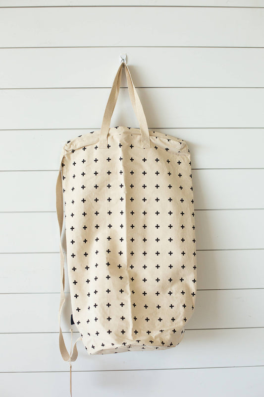 Modern Burlap - Cotton Canvas Laundry Bag With Shoulder Strap - Prints