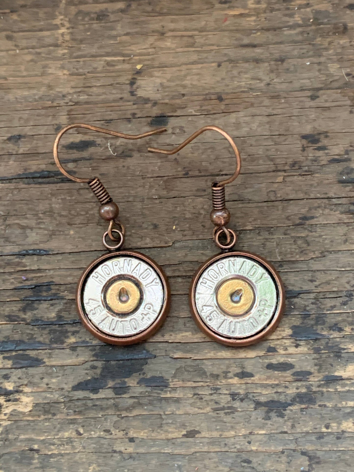 Jill's Jewels - Copper 45 Auto Bullet Earrings