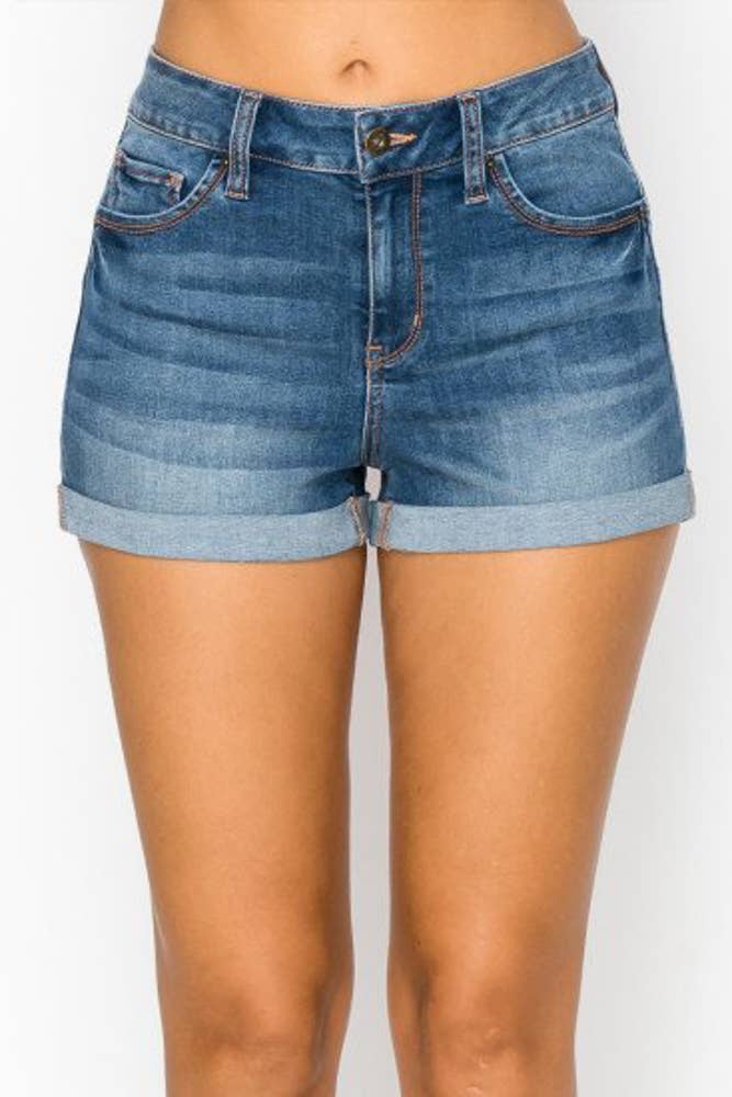 Wax Jeans-90232 - HIGH WAIST PUSH UP DENIM SHORTS