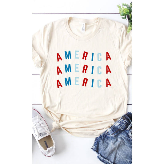 Kissed Apparel - Red and Blue America Patriotic 4th of July Graphic Tee