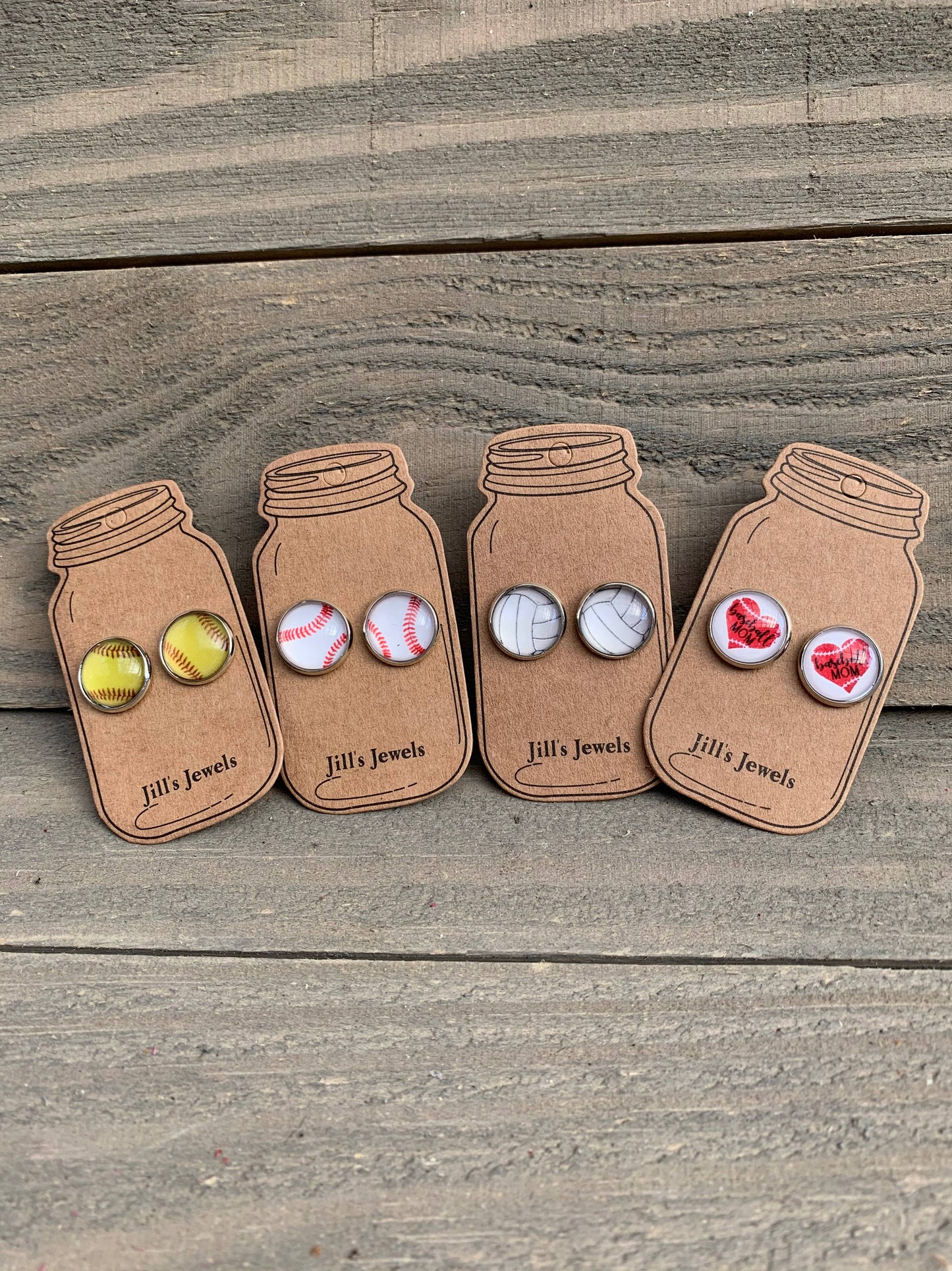 Jill's Jewels - Baseball Mom, Stud Earrings