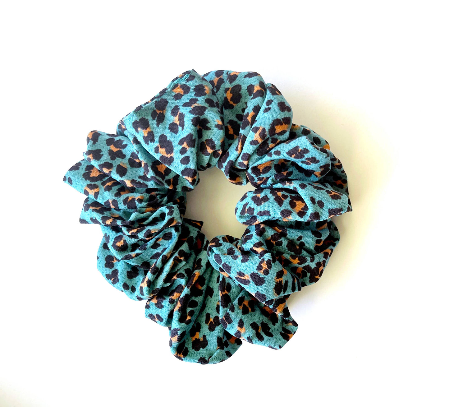 Jumbo Large Print Scrunchies - Pillow Scrunchie: Blue Cheetah