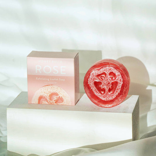 Honey Belle - Rose Exfoliating Loofah Soap