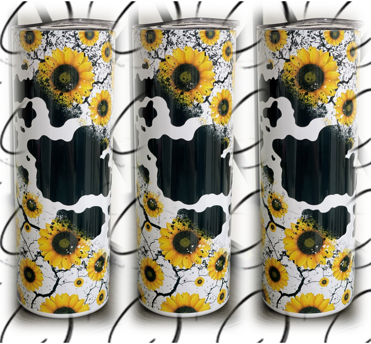 CMD Wholesale - Sunflower Cow 20oz Skinny Tumbler