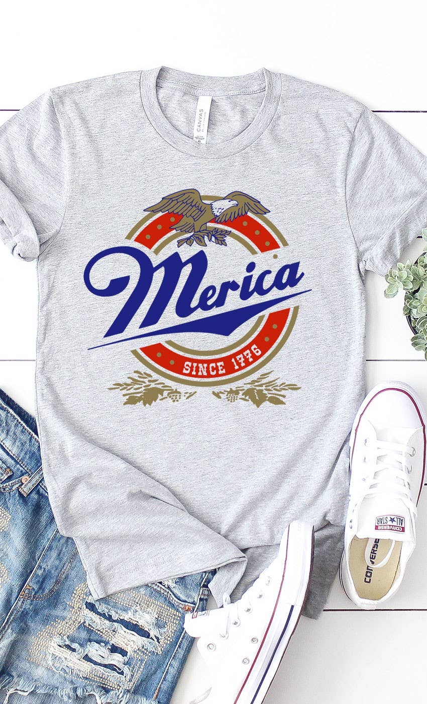 Kissed Apparel - Retro Merica Eagle Patriotic 4th of July Graphic Tee