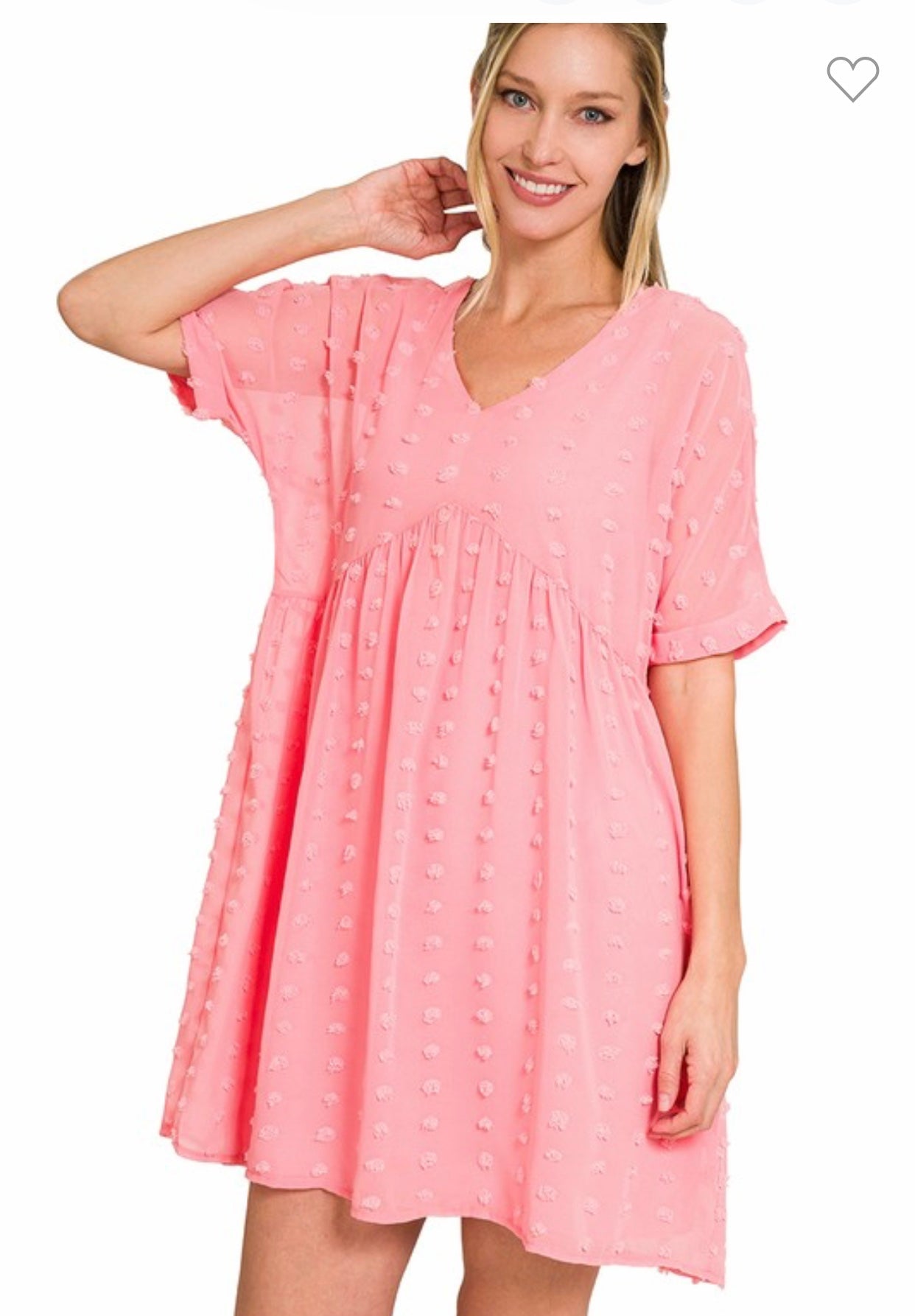 ZENANA Dot Dress Fuchsia