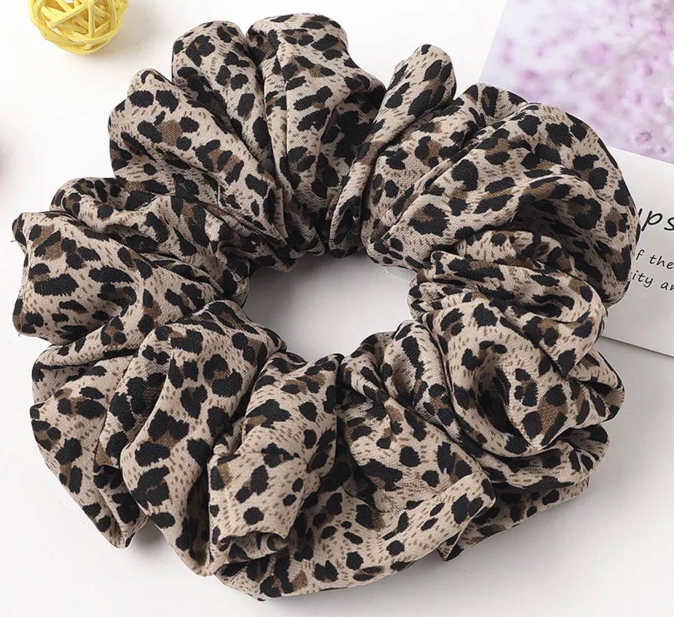 Jumbo Large Print Scrunchies - Pillow Scrunchie: Brown Cheetah