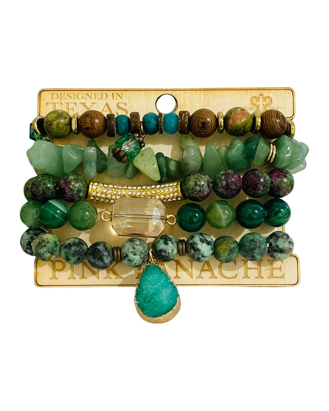 1CNC P130 * 5-strand green jasper bracelet