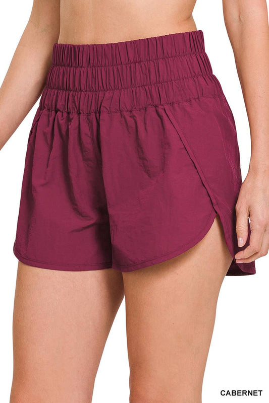 42POPS - ',,, WINDBREAKER SMOCKED WAIST RUNNING SHORTS