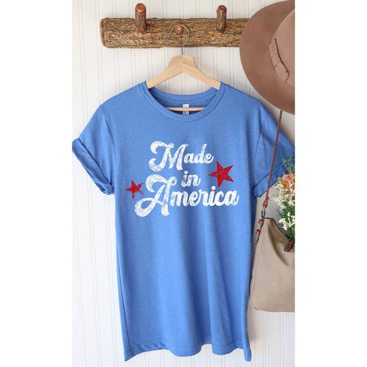 Kissed Apparel - Vintage Made in America Patriotic 4th of July Graphic Tee